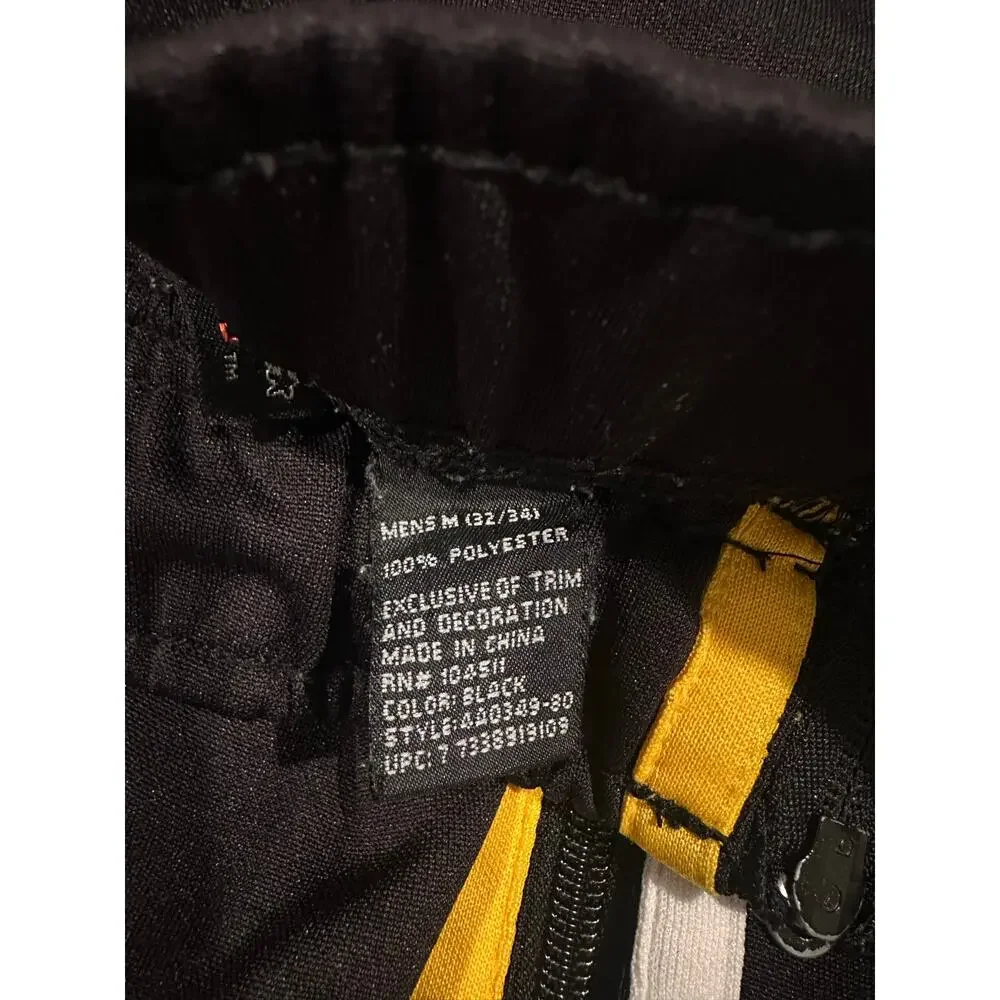 Asphalt Legend Black Yellow Side Stripe Track Pants Mens Medium side zippers